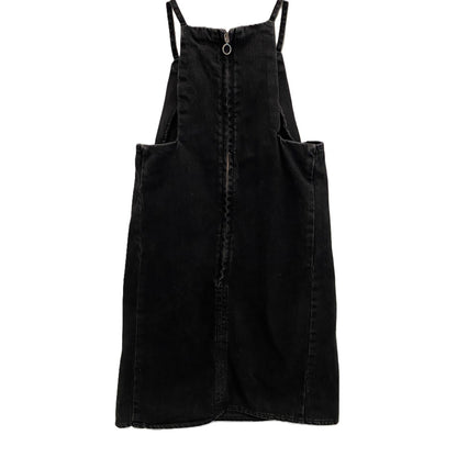 TOPSHOP Moto Black Y2K Jean Denim Mini Dress High Spaghetti Straps