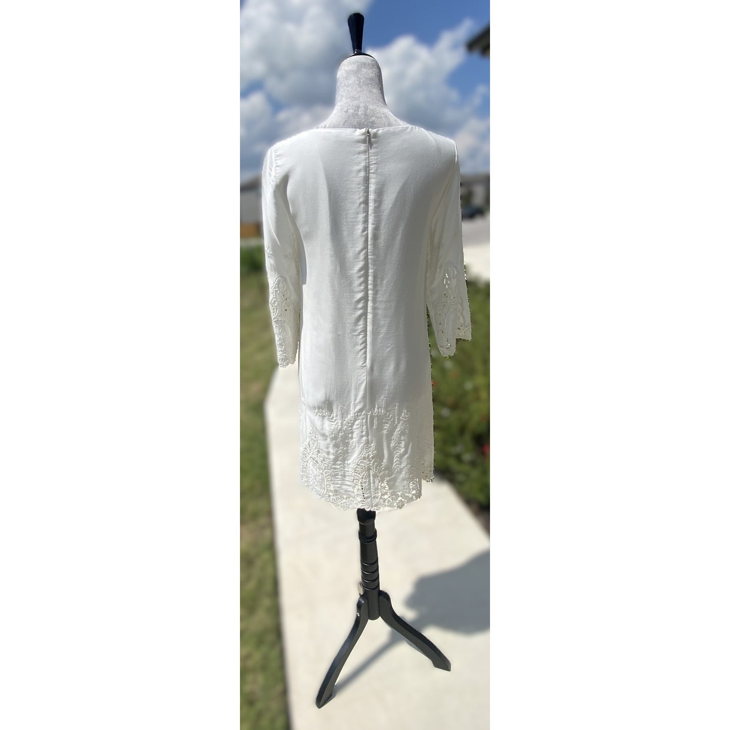 Gianni Bini White Linen Mini Dress - Size XS