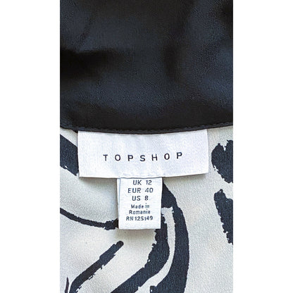 Topshop Printed Collared Midi Dress - Size 8