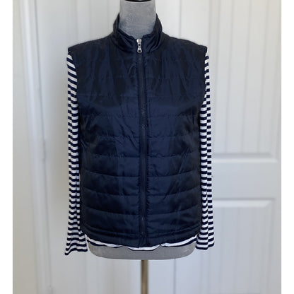 Zara Blue Quilted Puffer Vest - Size 36 (Mens)/S-M (Womens)