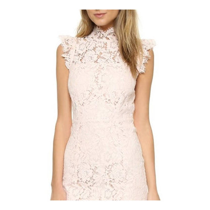 Aijek Lace Mini Dress in Blush - Designer Danielle Woo, Size 2